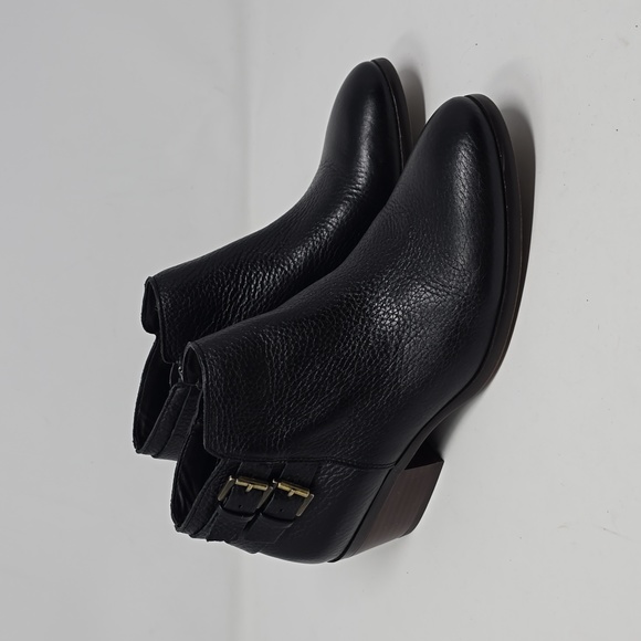 Sam Edelman Petal Black Leather Zip Side Bootjes Size 8.5 - Picture 3 of 7